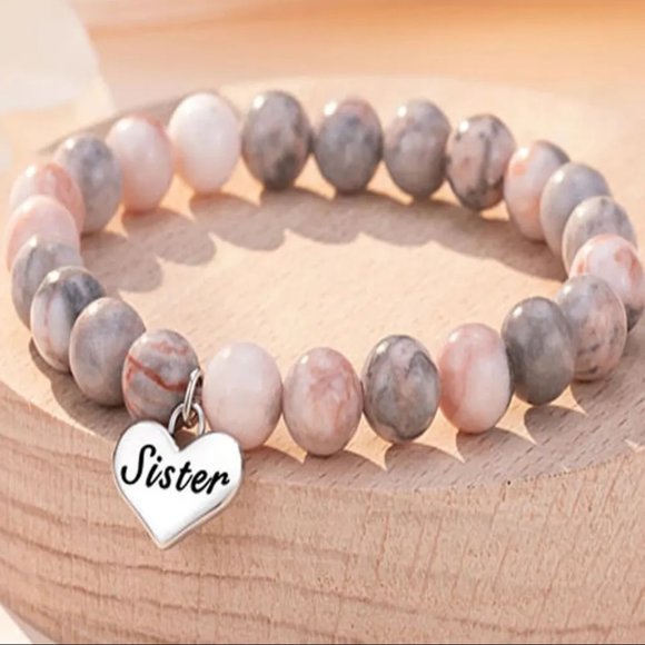 Daughter pink zebra beaded bracelet - Picture 3 of 4